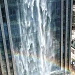 Liebian International Building, 121-meter Skyscraper, 108-Meter Artificial Waterfall
