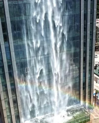 Liebian International Building, 121-meter Skyscraper, 108-Meter Artificial Waterfall