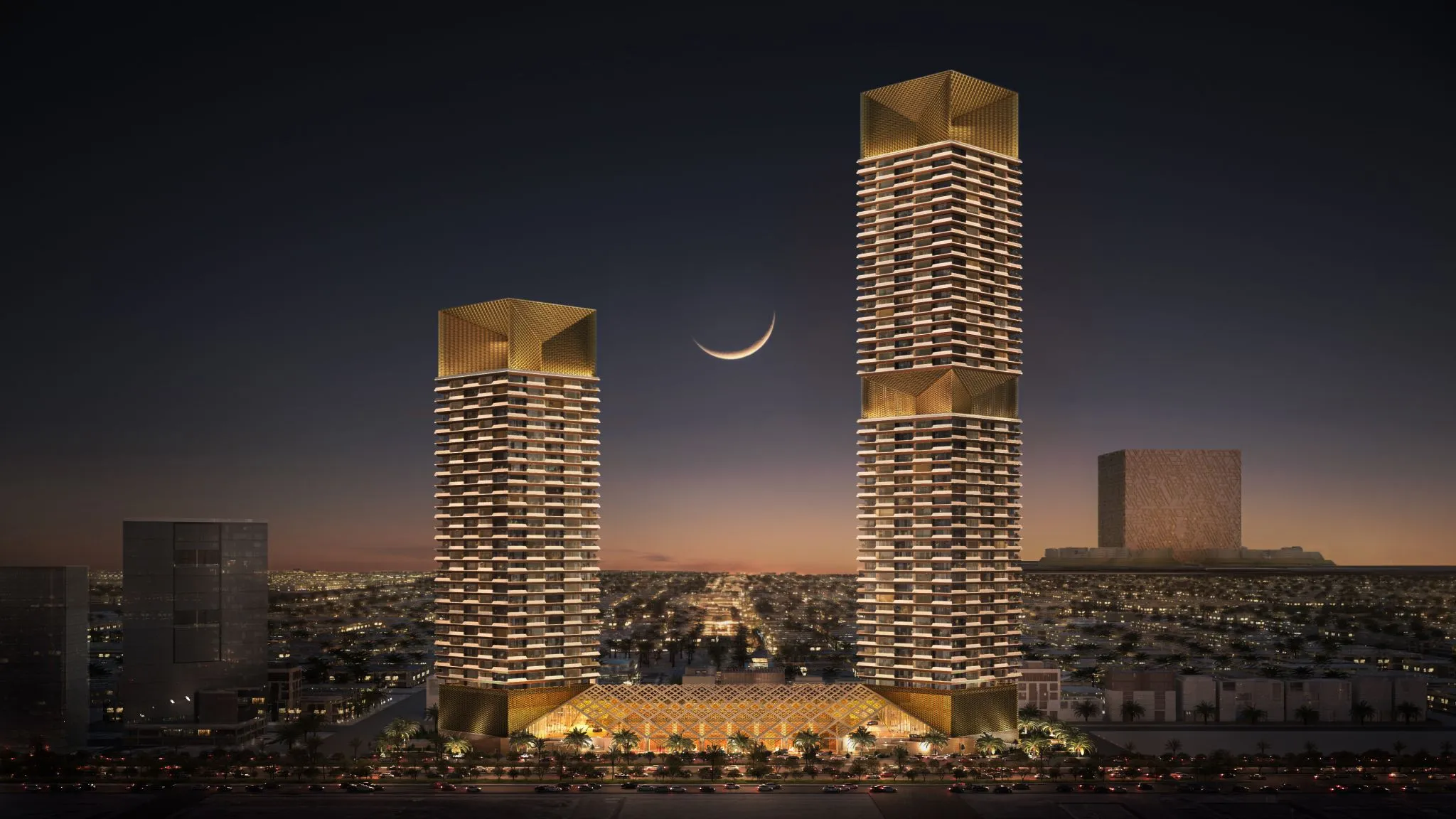 SOM, Retal Heights, Twin Towers Vision for Riyadh