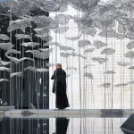 YOKOMAE et BOUAYAD’s stainless-steel pavilion at Louvre Abu Dhabi