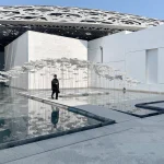 YOKOMAE et BOUAYAD’s stainless-steel pavilion at Louvre Abu Dhabi