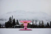 Carsten Höller, Pink Mirror Carousel, Kulm Hotel St. Moritz, Switzerland