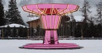 Carsten Höller, Pink Mirror Carousel, Kulm Hotel St. Moritz, Switzerland