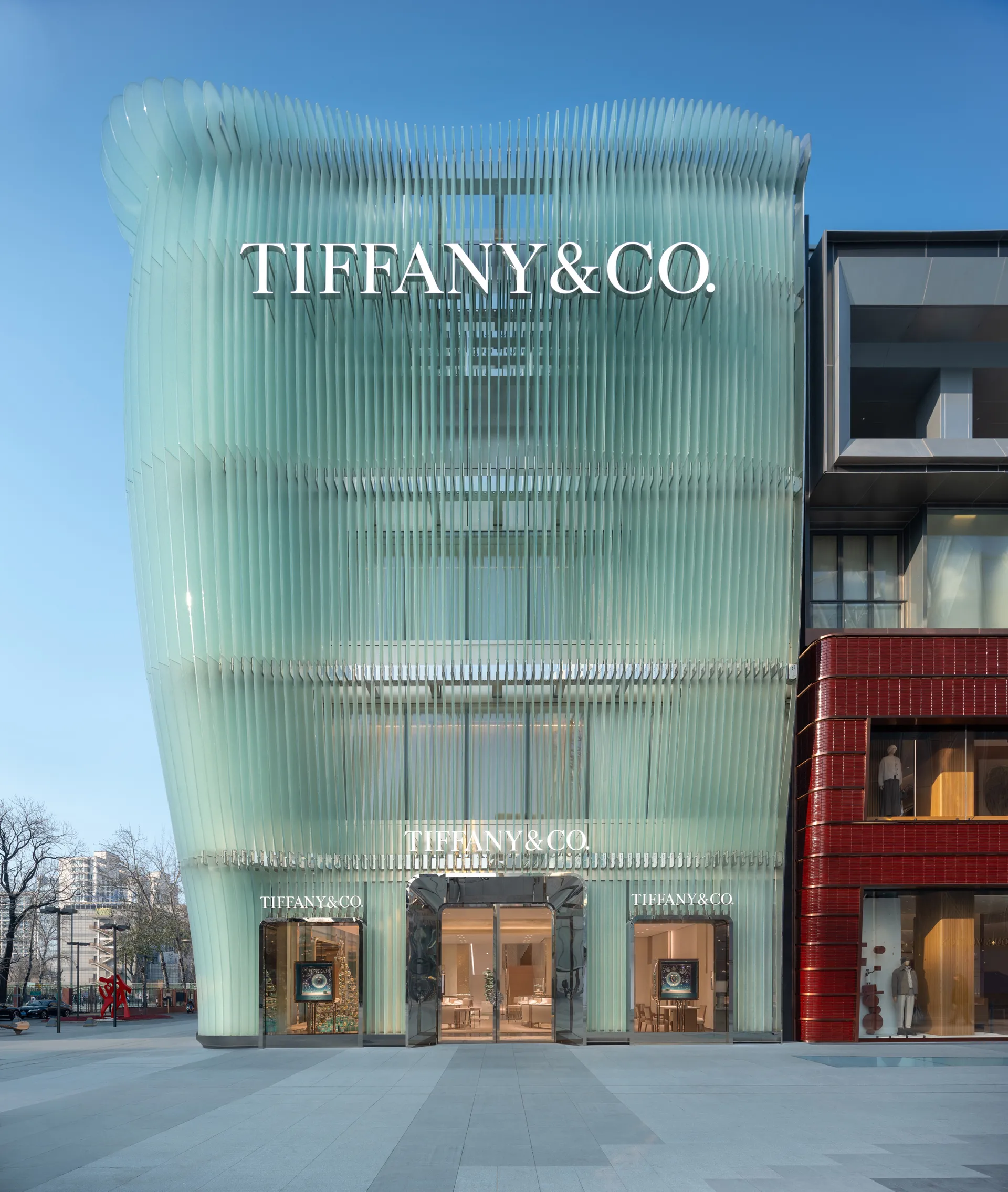 MVRDV Designs Tiffany & Co.’s Beijing Flagship with a Fluid Glass Fins Façade 8 MVRDV Wraps Tiffany & Co. Beijing in a Sculptural Glass Facade