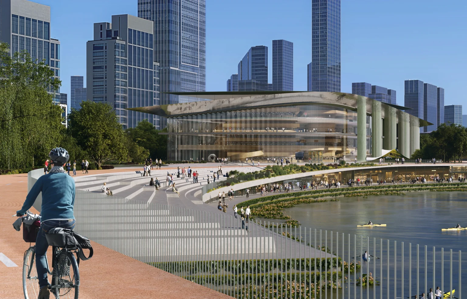 ZHA Reveals Design for Qiantang Bay Central Water Axis in Hangzhou