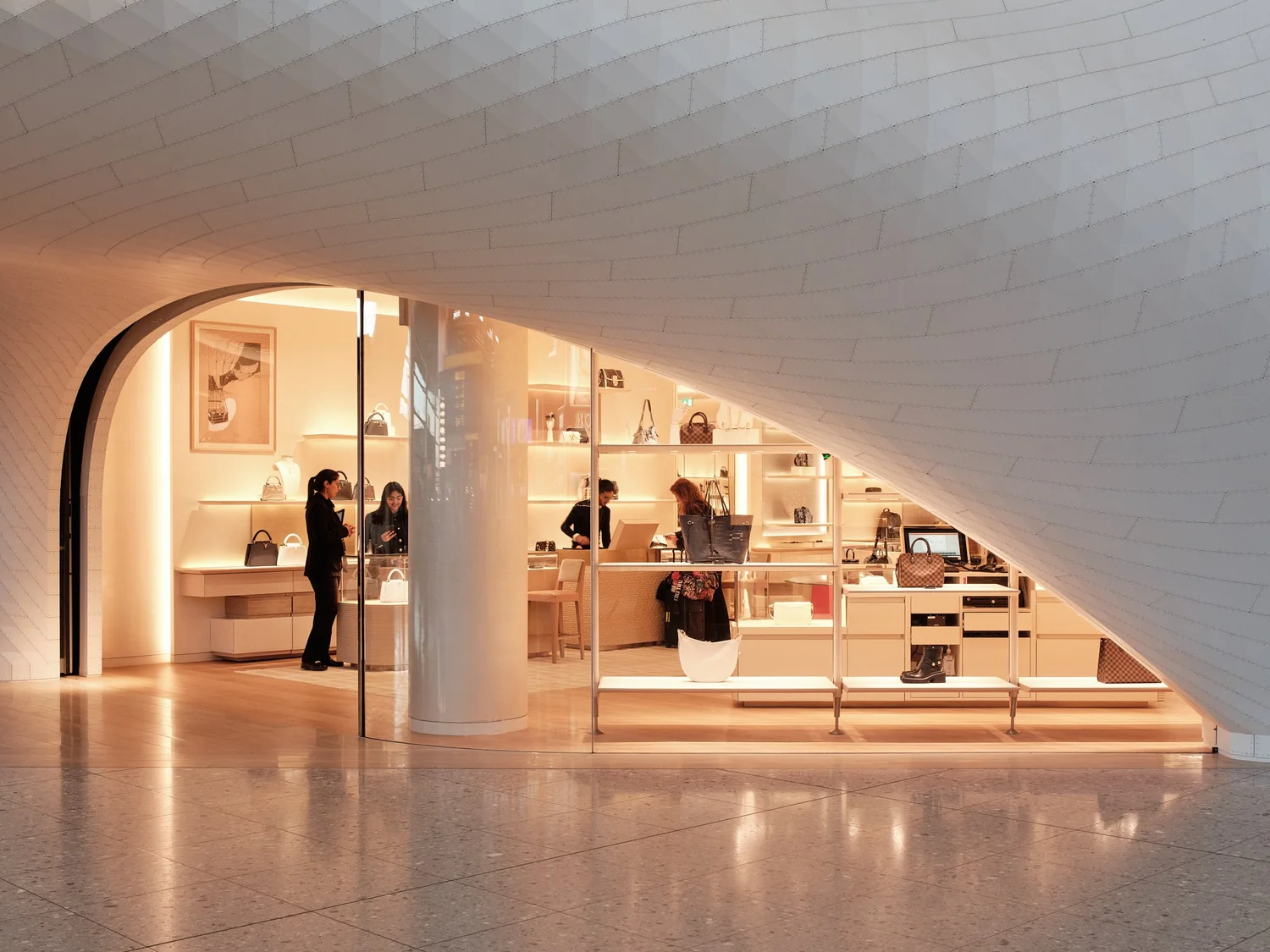 Louis Vuitton Heathrow Terminal 2 Design by Marc Fornes 10 MARC FORNES / THEVERYMANY, Louis Vuitton Heathrow Terminal 2
