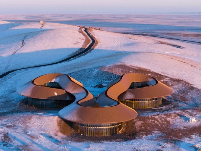 PLAT ASIA Designs Volcano-In Visitor Center in the Mongolian Steppe