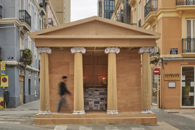 PichiAvo Creates a Burnable Temple Installation for Fallas Valencia 2026