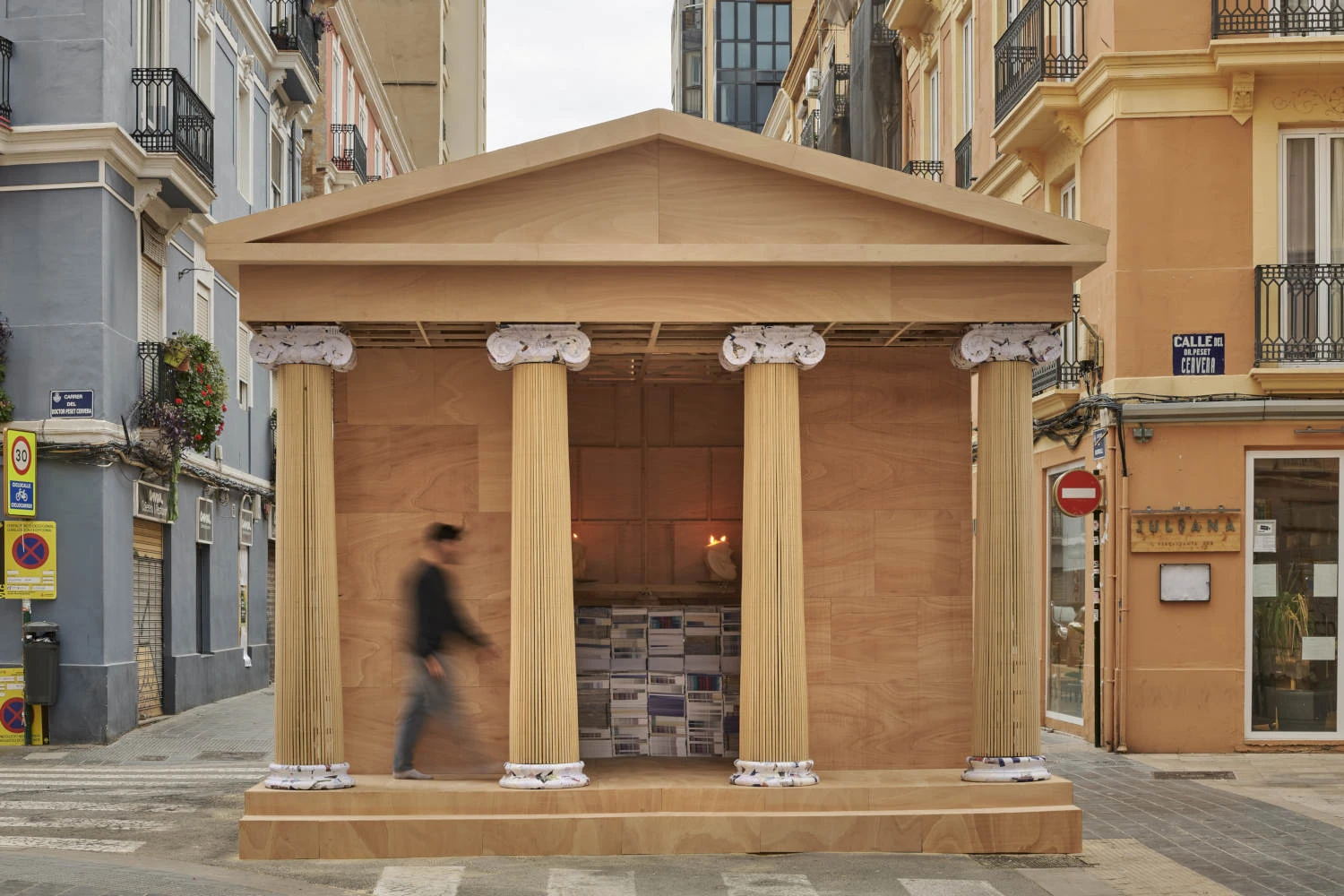 PichiAvo Creates a Burnable Temple Installation for Fallas Valencia 2026