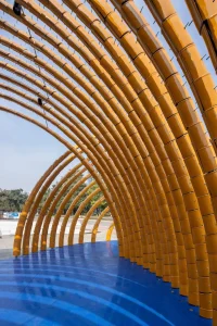 Arched Bamboo-Inspired Pavilion by H&P Architects Rises in Hanoi