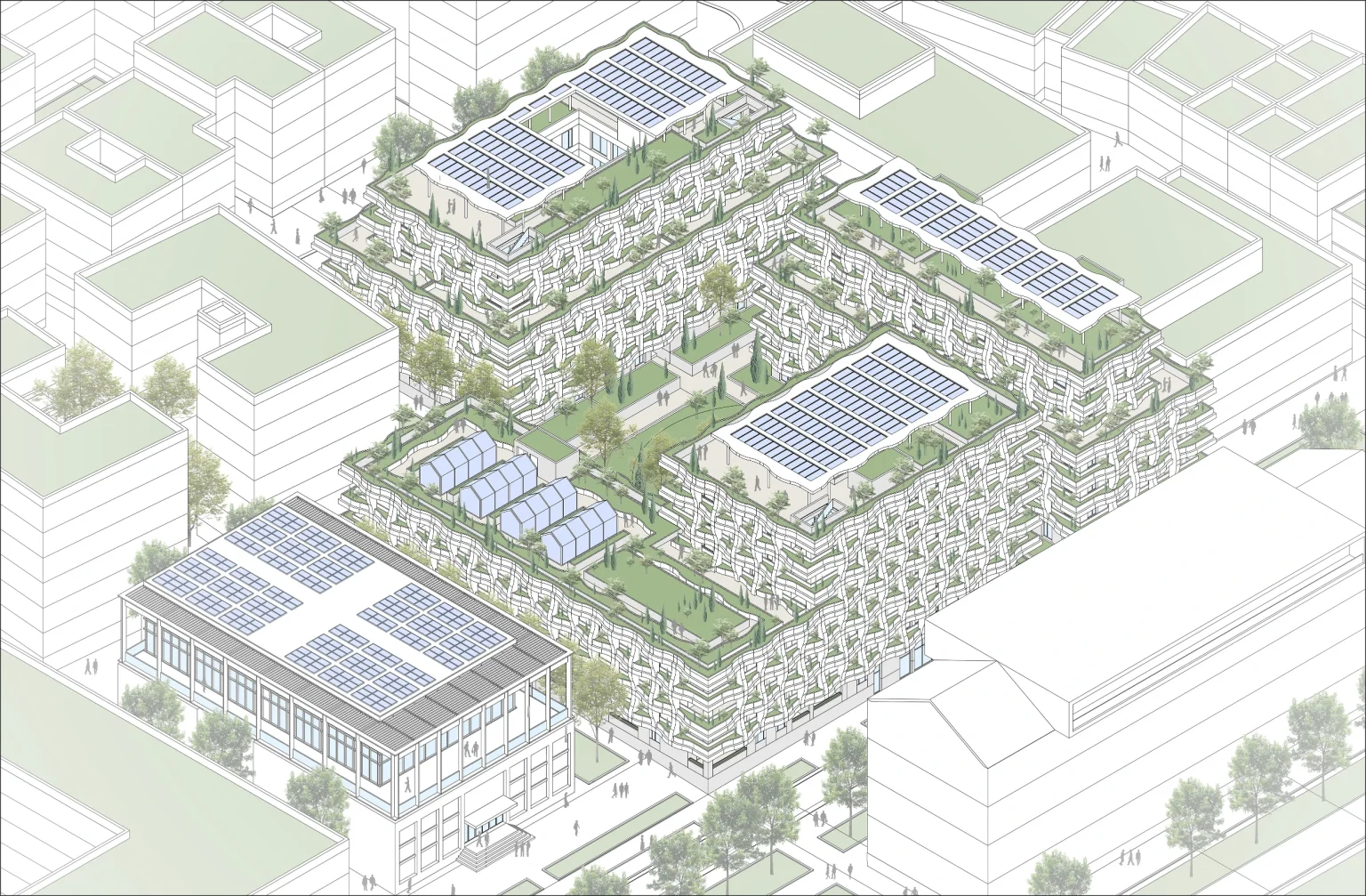 Jardins Secrets Project: A Duo of Bioclimatic Shells at Montpellier’s Cité Créative
