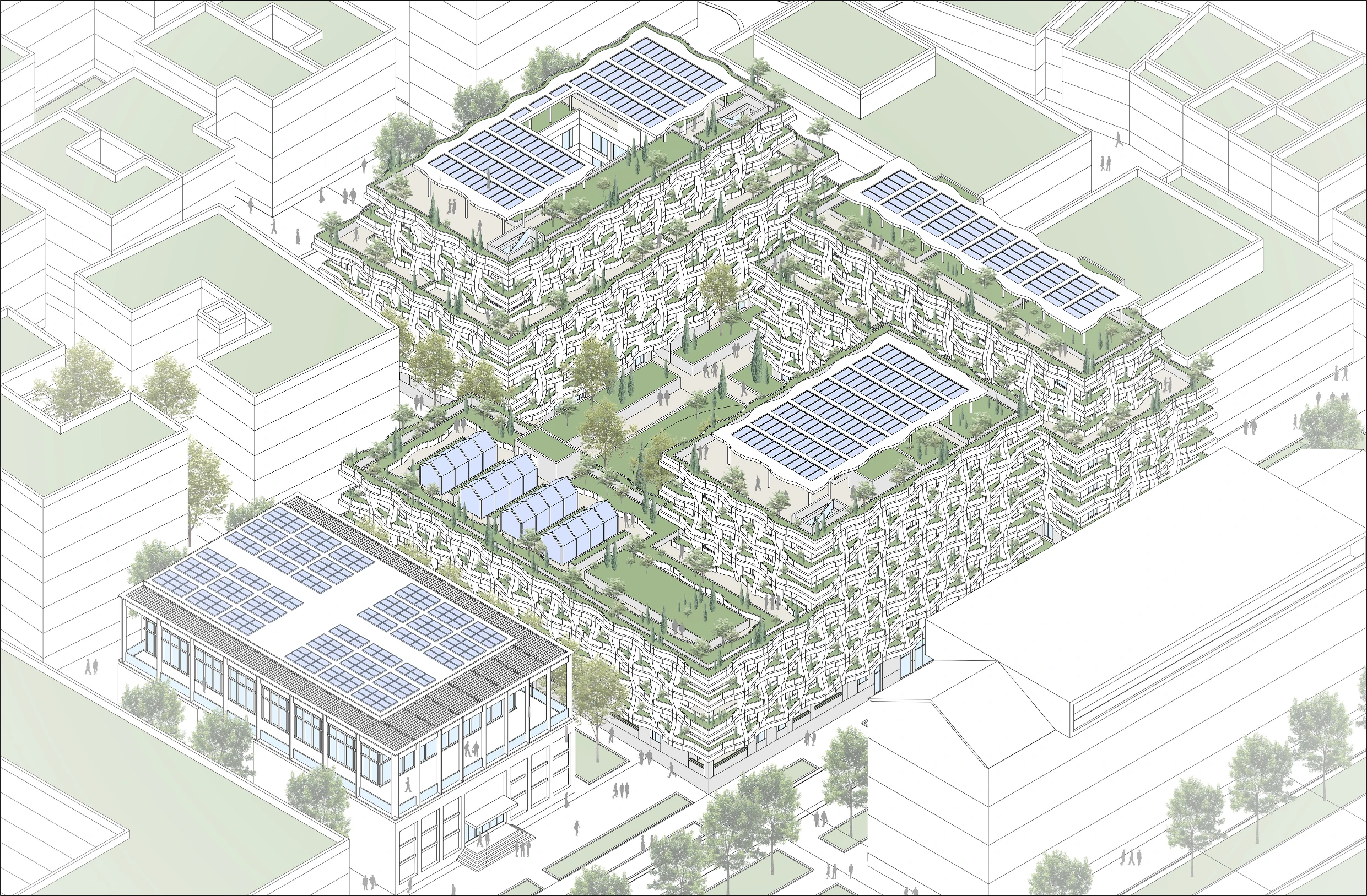 Jardins Secrets Project: A Duo of Bioclimatic Shells at Montpellier’s Cité Créative
