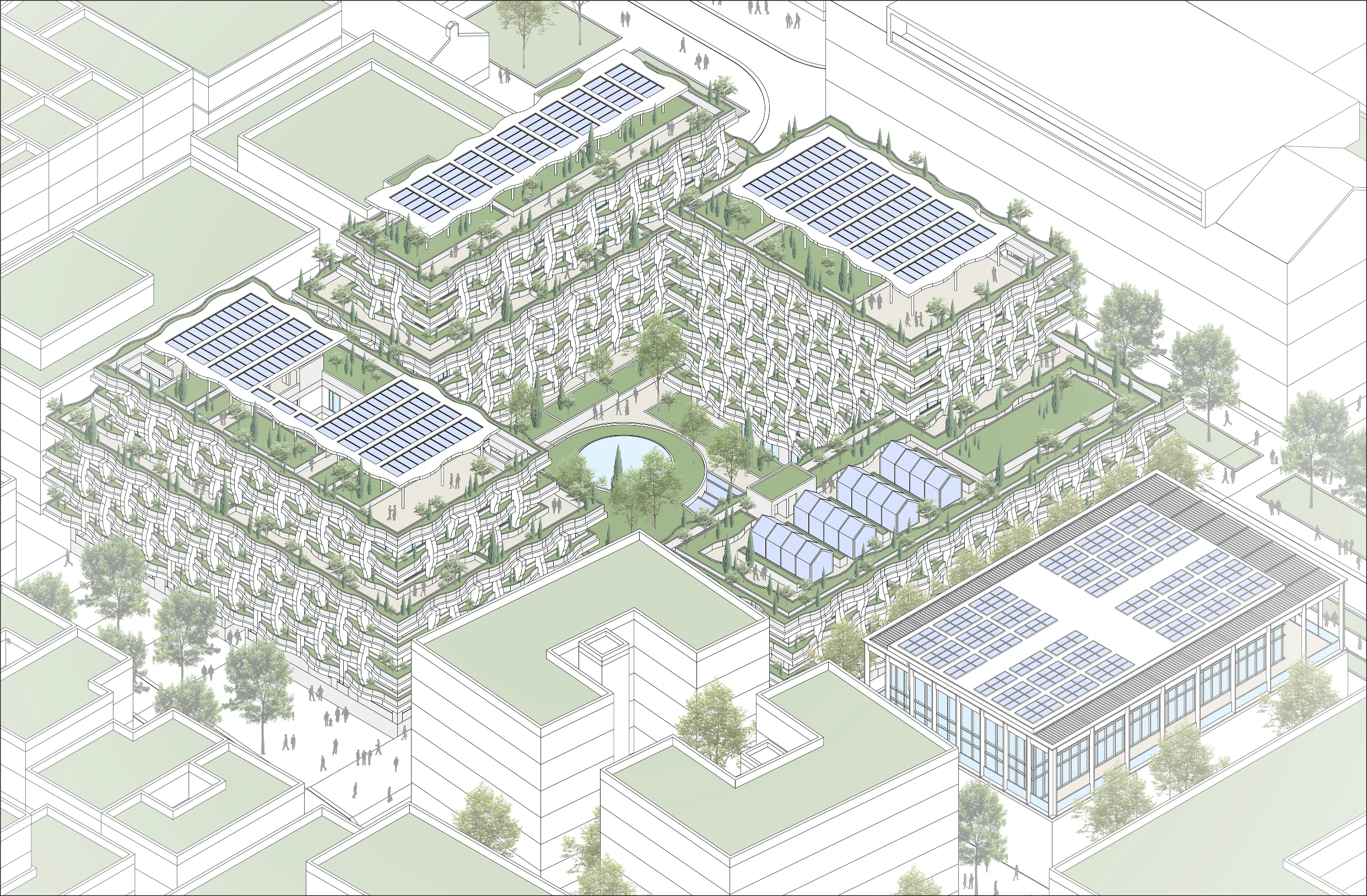 Jardins Secrets Project: A Duo of Bioclimatic Shells at Montpellier’s Cité Créative