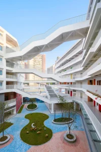 Dynamic and Interconnected Learning Spaces Define Shenzhen Longhua Foreign Languages School by Z&Z STUDIO