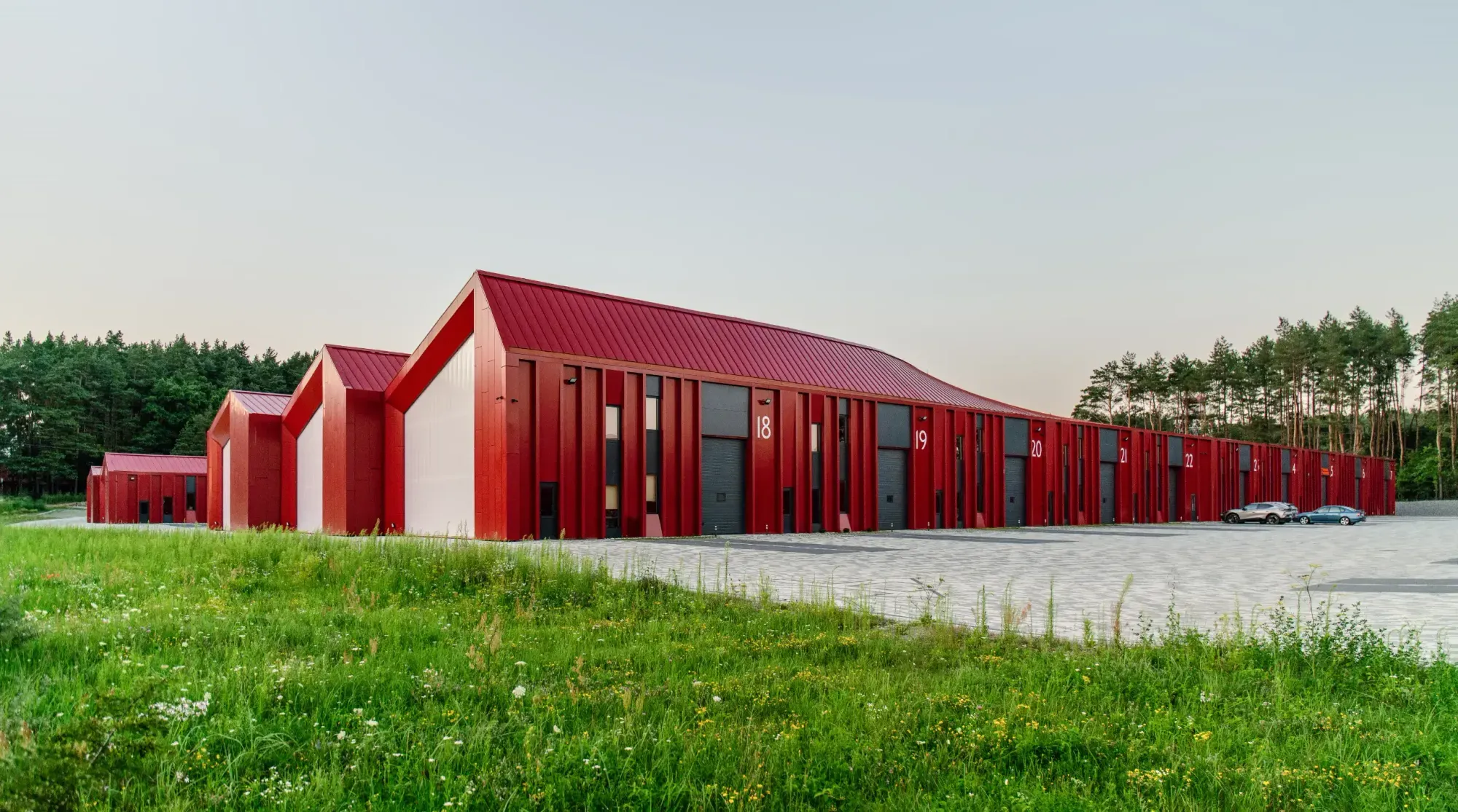 Aranchii Architects Designs a Modular Logistics Hub with Red Sculptural Roofs 7 Aranchii Architects Designs a Modular Logistics Hub with Red Sculptural Roofs