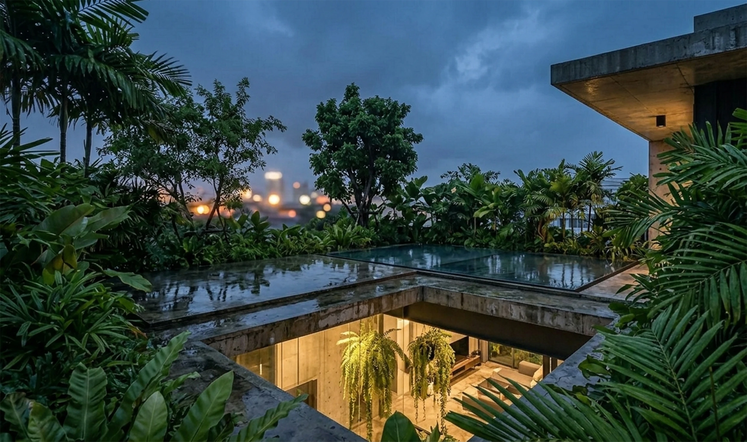 House of Emptiness Monolithic Concrete Retreat with Tropical Courtyards in Bangkok 7 House of Emptiness
