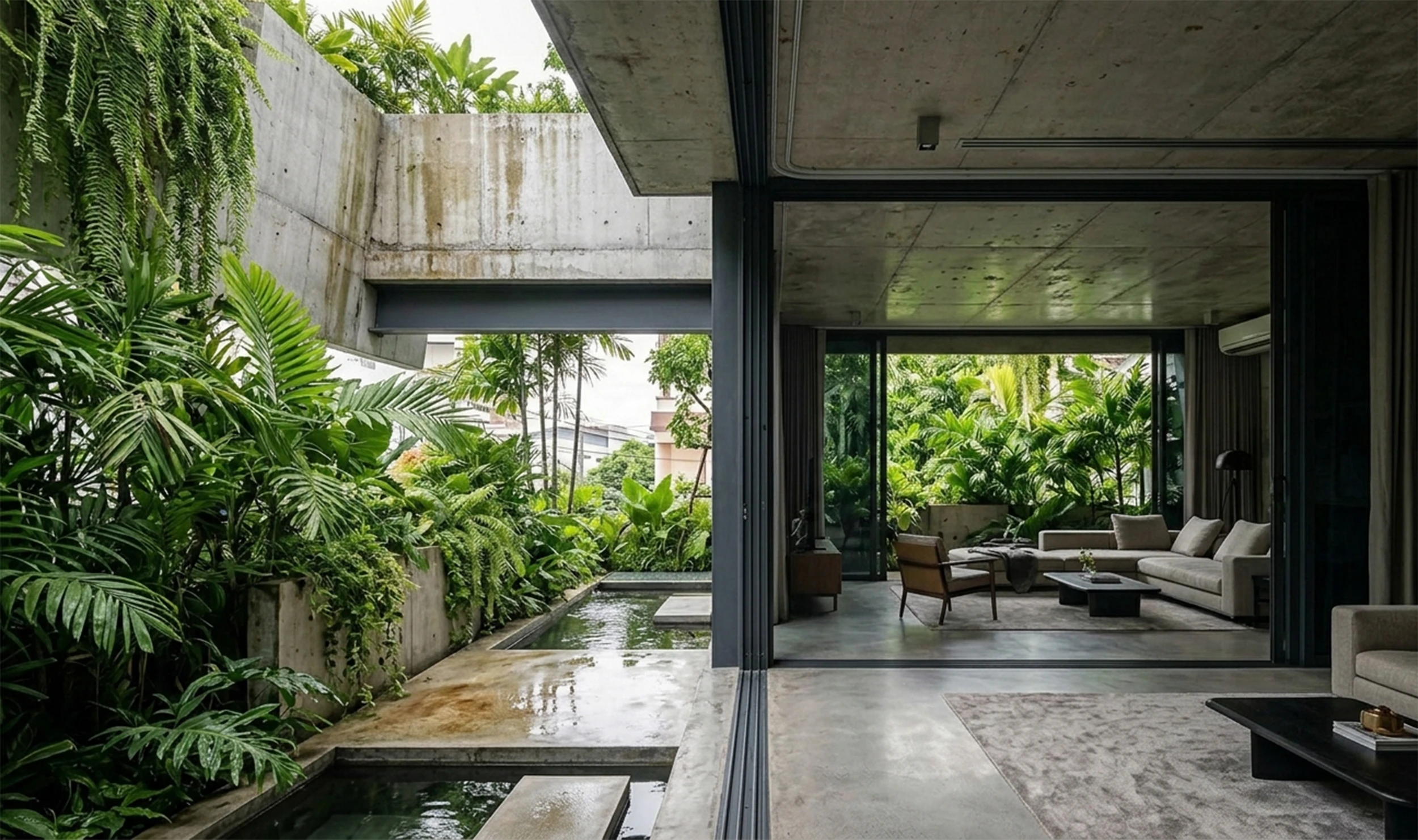 House of Emptiness Monolithic Concrete Retreat with Tropical Courtyards in Bangkok 10 House of Emptiness