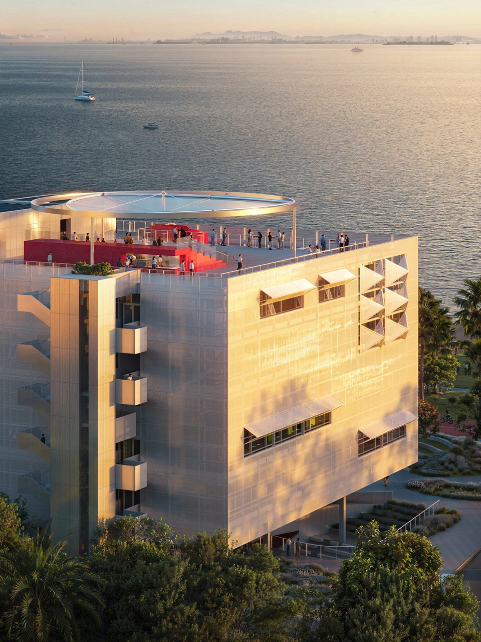 Meitu Cube Visual Arts Center by OPEN Architecture Features a Perforated PTFE Facade in Xiamen 7 Meitu Cube Visual Arts Center