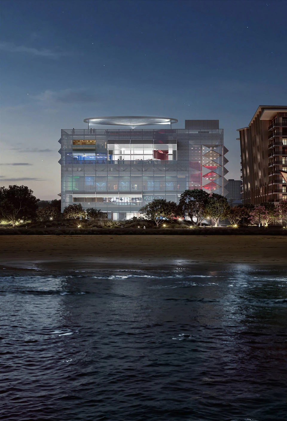 Meitu Cube Visual Arts Center by OPEN Architecture Features a Perforated PTFE Facade in Xiamen 9 Meitu Cube Visual Arts Center