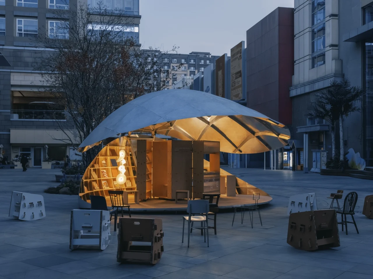 LUO Studio Unveils the Shell Book Pavilion with Kinetic Design in Beijing 10 Shell Book Pavilion by LUO studio