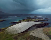 The Whale by Dorte Mandrup in Andenes, is a Coastal Landmark Emerging from the Arctic Sea