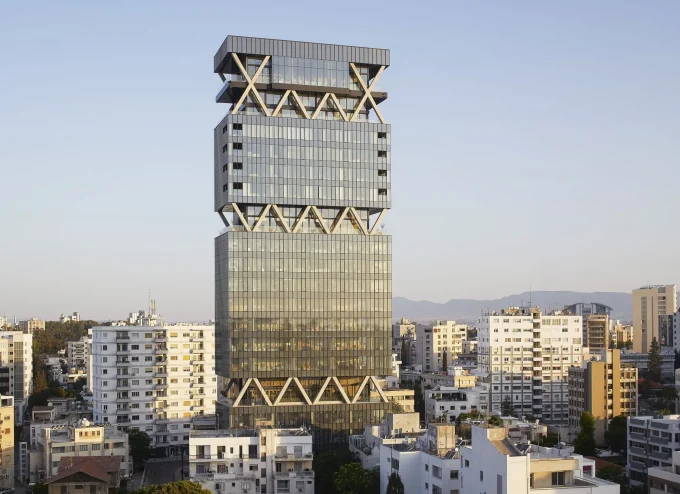 Eraclis Papachristou Architects Designs The Labs Tower with Exposed Structural Layers