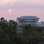 Hainan Science Museum in Haikou Creates a Floating Spiral World of Science and Nature