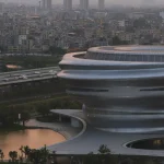 Hainan Science Museum in Haikou Creates a Floating Spiral World of Science and Nature
