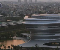 Hainan Science Museum in Haikou Creates a Floating Spiral World of Science and Nature