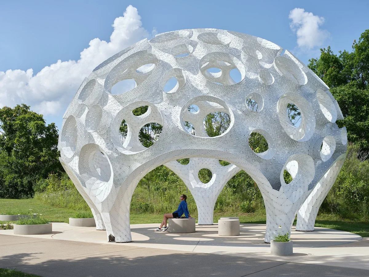 Moonrise Pavilion by THEVERYMANY Rises as an Ultra-Thin Aluminum Design in Chattanooga