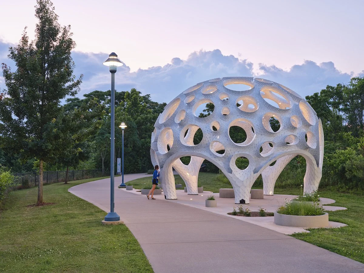 Moonrise Pavilion by THEVERYMANY Rises as an Ultra-Thin Aluminum Design in Chattanooga