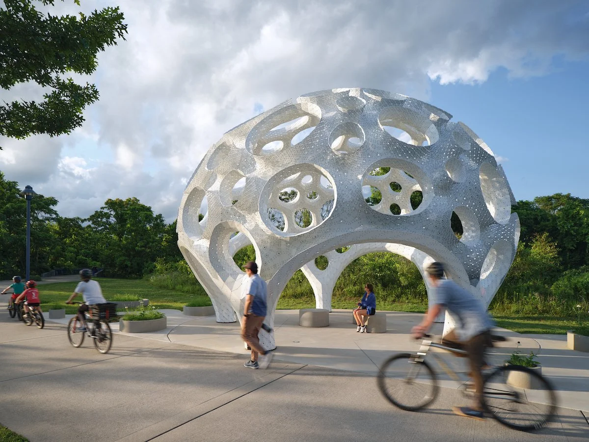 Moonrise Pavilion by THEVERYMANY Rises as an Ultra-Thin Aluminum Design in Chattanooga