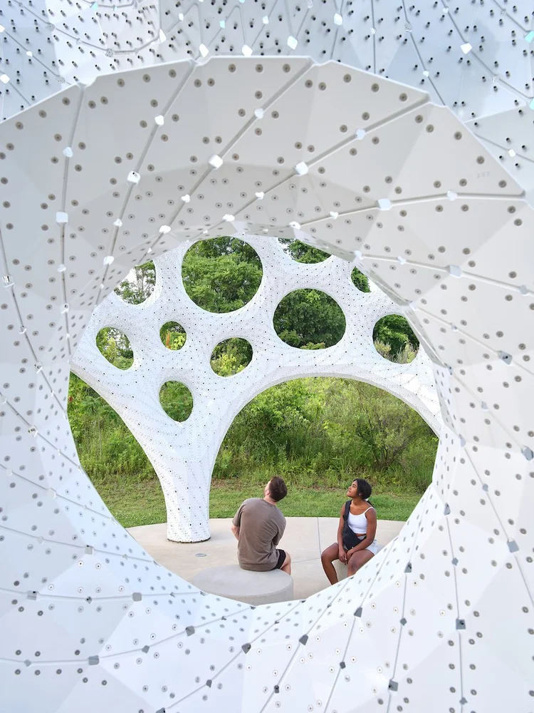 Moonrise Pavilion by THEVERYMANY Rises as an Ultra-Thin Aluminum Design in Chattanooga