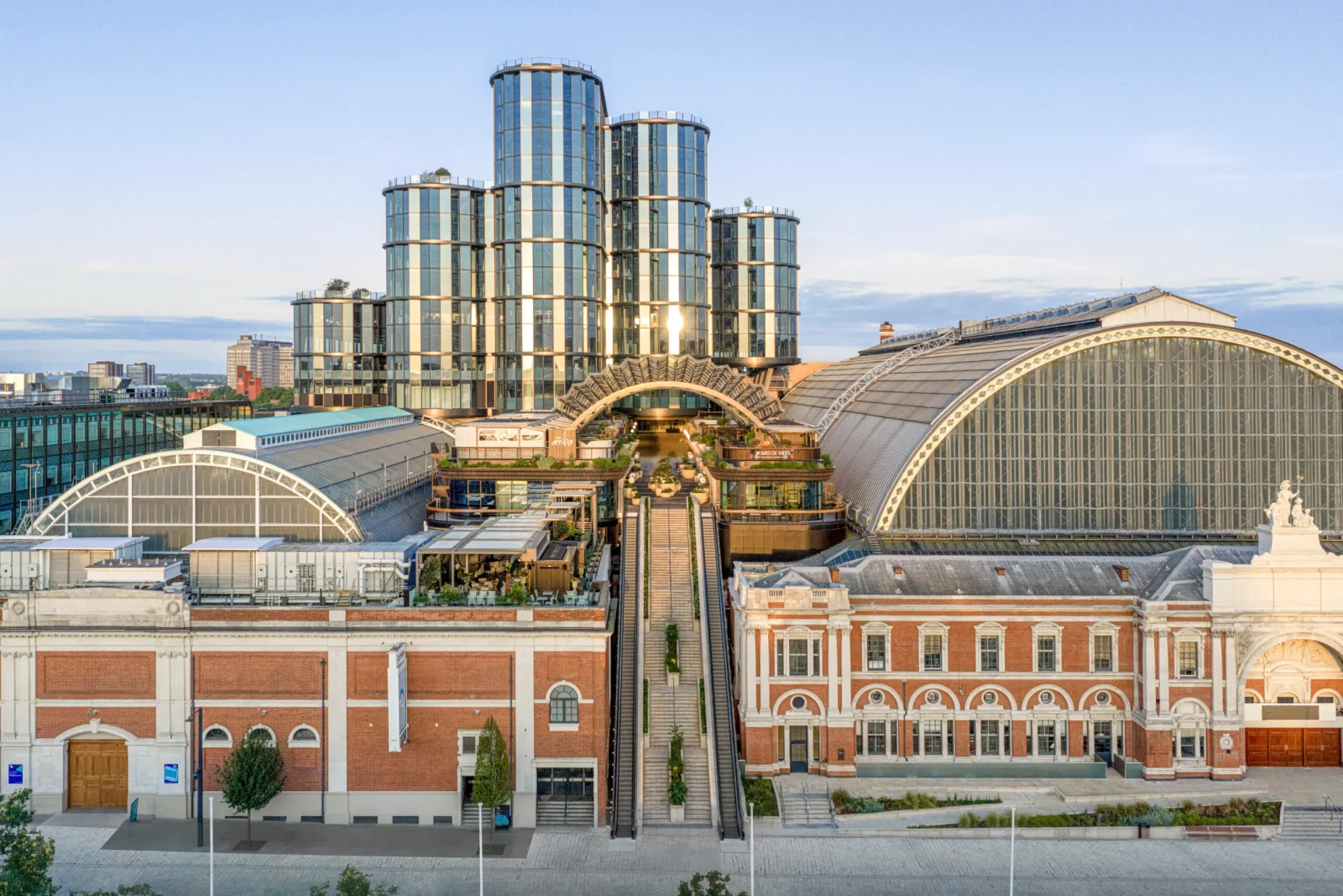 Heatherwick Studio and SPPARC Crown London’s Olympia with a 520-Panel Pleated Glass Canopy.