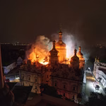 Russian Attack Hits UNESCO World Heritage Monastery, Igniting Kyiv’s Dormition Cathedral