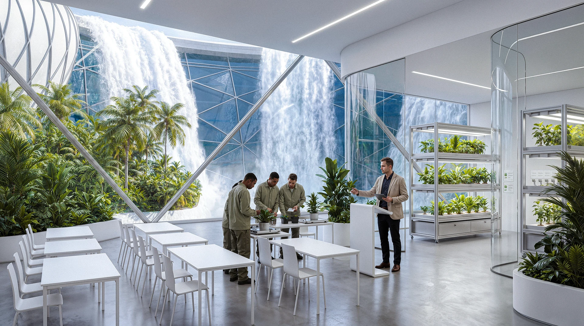 Inspired by the Baobab Tree, This Floating Island Generates Power from Waterfalls 9 Baobob Waterfall