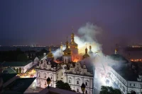 Russian Attack Hits UNESCO World Heritage Monastery, Igniting Kyiv’s Dormition Cathedral