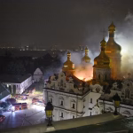 Russian Attack Hits UNESCO World Heritage Monastery, Igniting Kyiv’s Dormition Cathedral