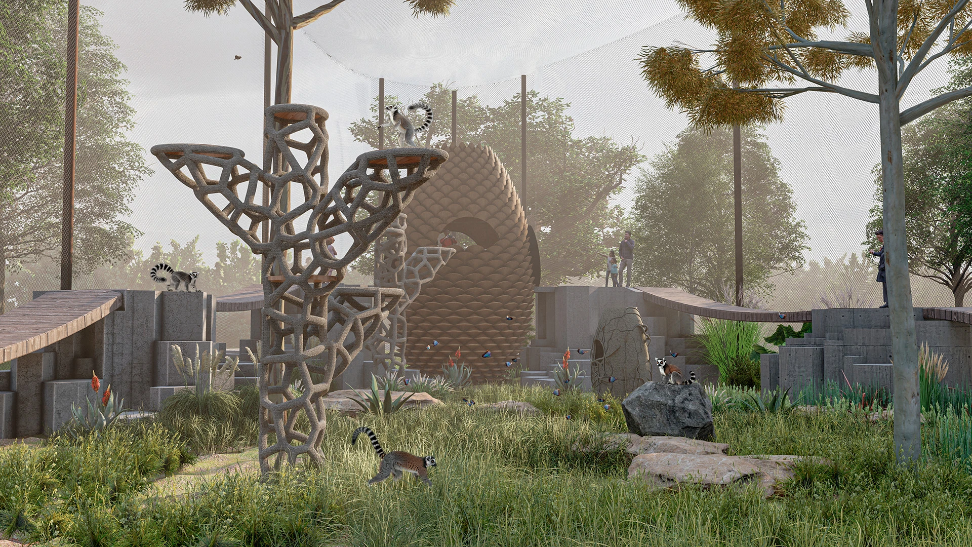 Baobab Shelter: How Biomimetic and Parametric Design is Transforming Lemur Welfare at Morelia Zoo 9 Baobab Shelter