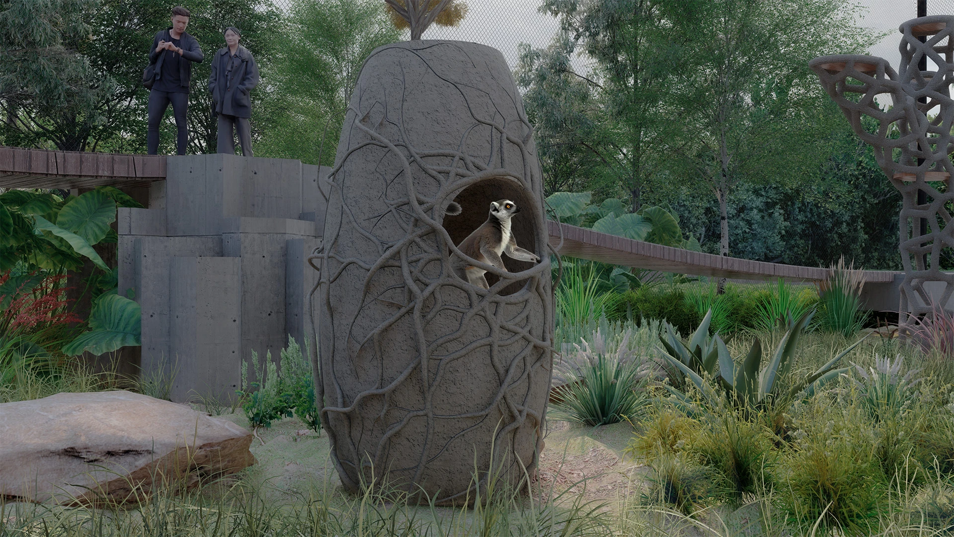 Baobab Shelter: How Biomimetic and Parametric Design is Transforming Lemur Welfare at Morelia Zoo 5 Baobab Shelter