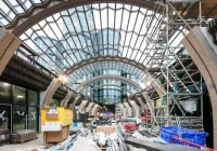 Heatherwick Studio and SPPARC Crown London’s Olympia with a 520-Panel Pleated Glass Canopy.