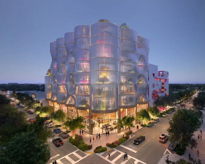 Snøhetta Reveals Sweetbird North, a Mesh-Clad Office Building for Miami Design District