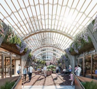 Heatherwick Studio and SPPARC Crown London’s Olympia with a 520-Panel Pleated Glass Canopy.