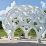 Moonrise Pavilion by THEVERYMANY Rises as an Ultra-Thin Aluminum Design in Chattanooga