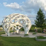 Moonrise Pavilion by THEVERYMANY Rises as an Ultra-Thin Aluminum Design in Chattanooga