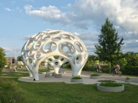 Moonrise Pavilion by THEVERYMANY Rises as an Ultra-Thin Aluminum Design in Chattanooga