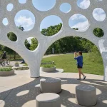 Moonrise Pavilion by THEVERYMANY Rises as an Ultra-Thin Aluminum Design in Chattanooga