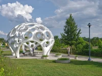 Moonrise Pavilion by THEVERYMANY Rises as an Ultra-Thin Aluminum Design in Chattanooga