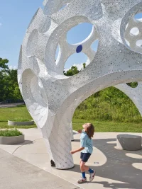 Moonrise Pavilion by THEVERYMANY Rises as an Ultra-Thin Aluminum Design in Chattanooga