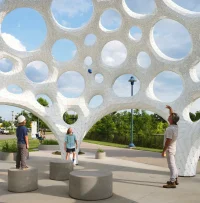 Moonrise Pavilion by THEVERYMANY Rises as an Ultra-Thin Aluminum Design in Chattanooga